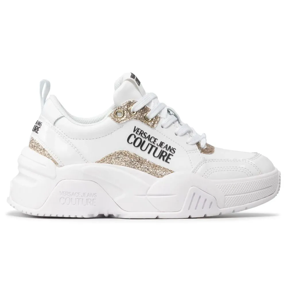 Versace Jeans Women's White Leather Di Calfskin Sneaker