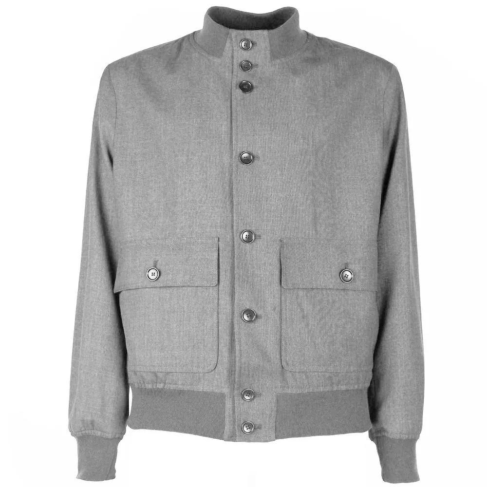 Made in Italy Men's Elegant Light Wool Silk-Linen Jacket
