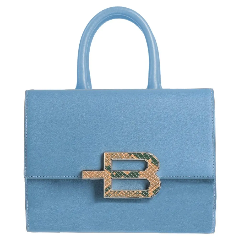 Baldinini Trend Women's Elegant Light Blue Calfskin Handbag