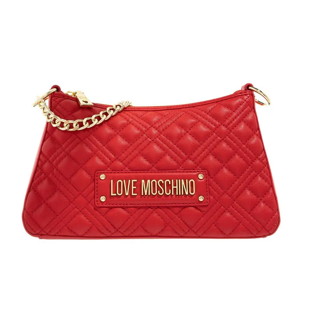 Love Moschino Women's Chic Pink Hobo Shoulder Bag with Gold Accents