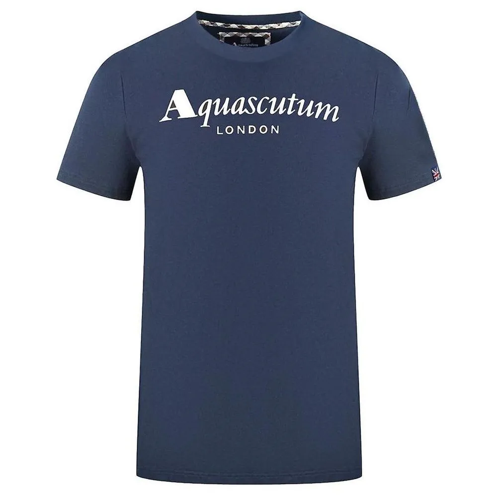 Aquascutum Blue Cotton Men T-Shirt