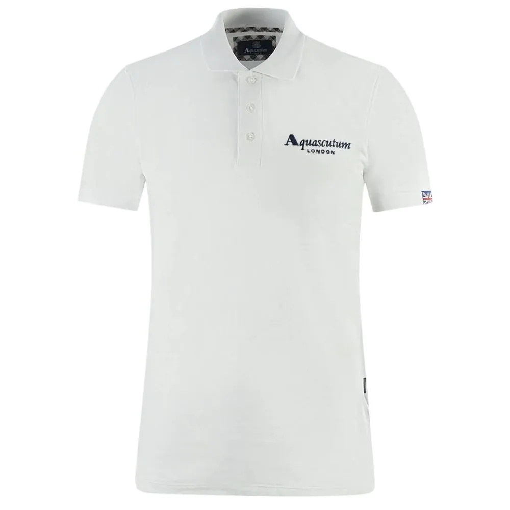Aquascutum Men's Elegant White Cotton Polo Shirt