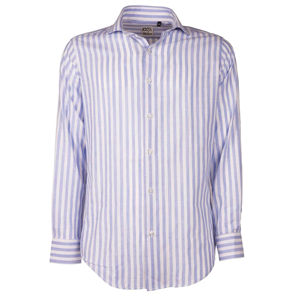 Made in Italy Men's Light Blue Cotton Shirt
