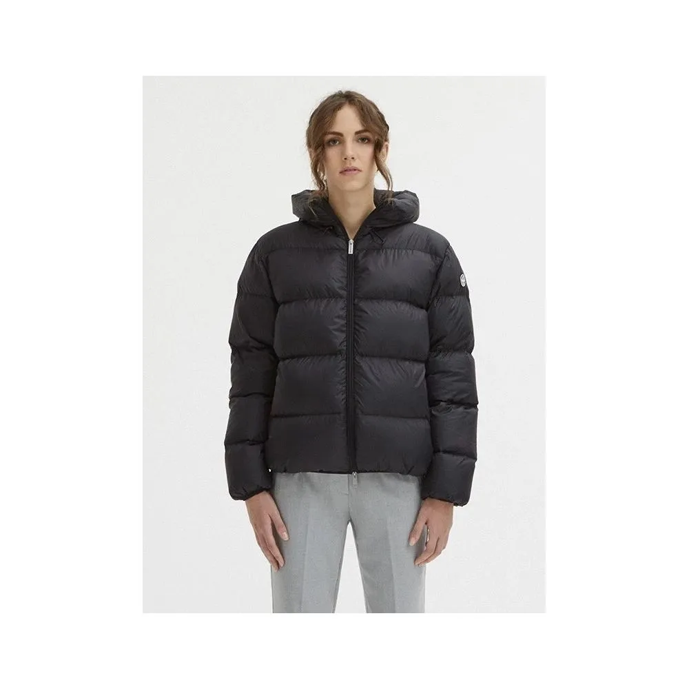 Centogrammi Women's Chic White Hooded Feather Jacket
