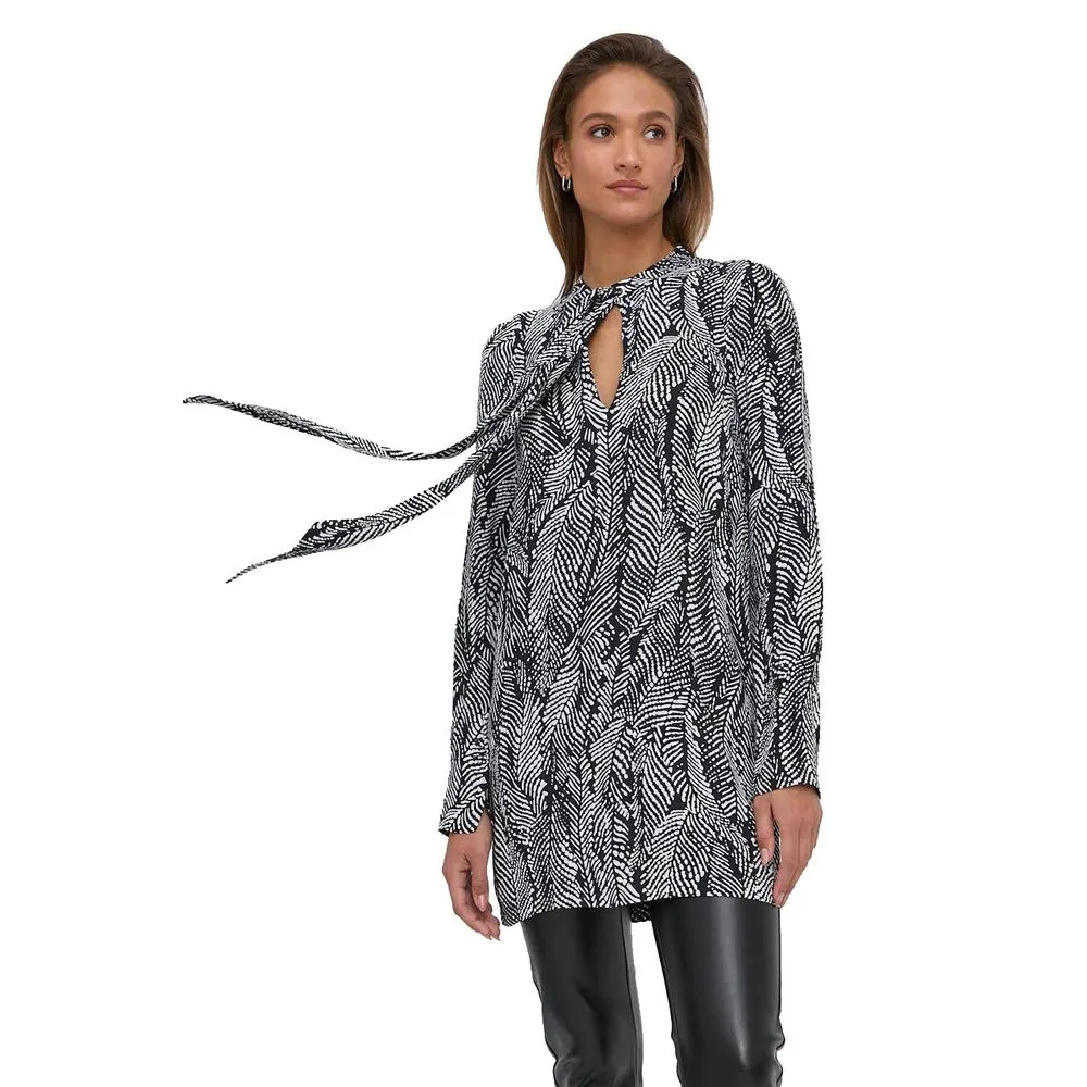 Patrizia Pepe Women's Chic Monochrome Leaf Print Short Dress