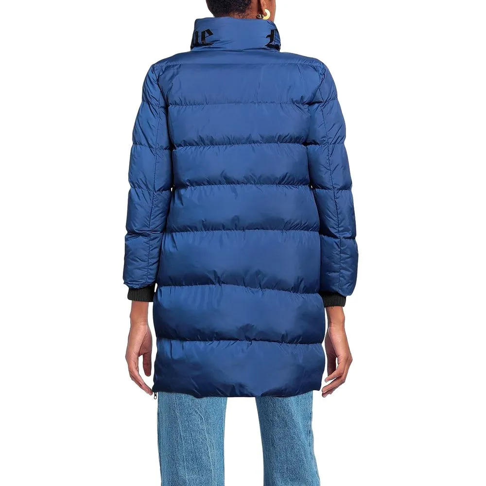 Love Moschino Women's Chic Long Down Jacket with Logo Detail