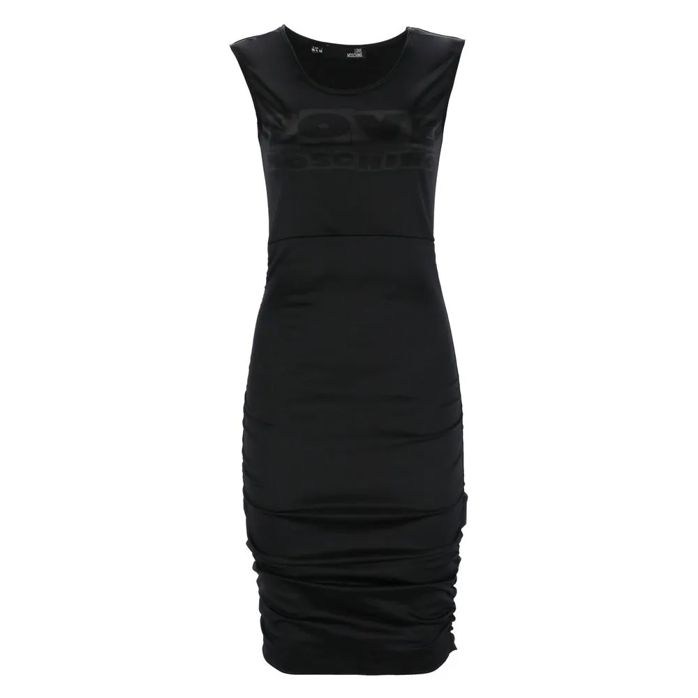Love Moschino Women's Chic Side-Curled Sleeveless Dress with Logo