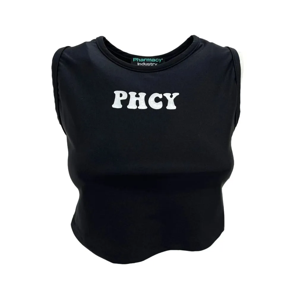 Pharmacy Industry Women's Sleek Sleeveless Lycra Top with Chest Logo