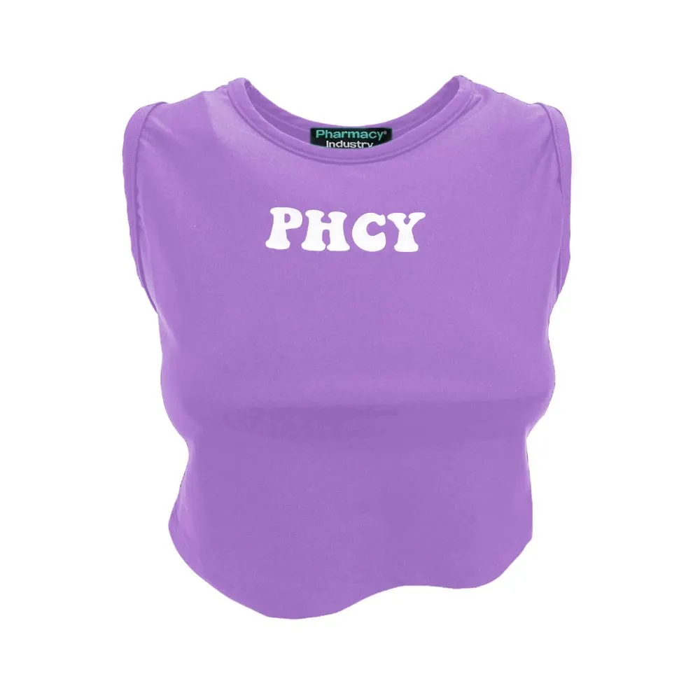 Pharmacy Industry Women's Sleeveless Lycra Top with Chest Logo