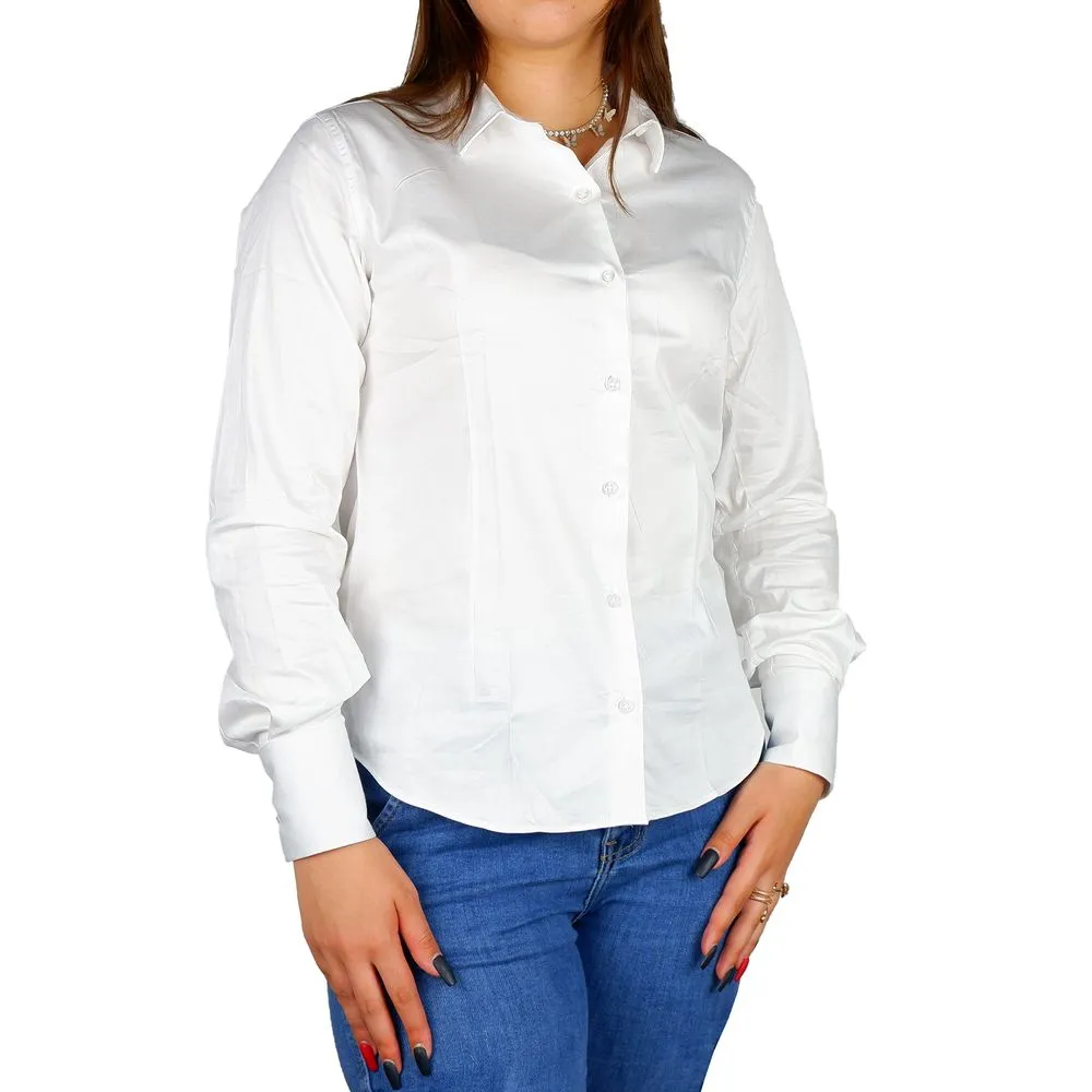 Made in Italy Women's Elegant Satin Cotton Milano Shirt