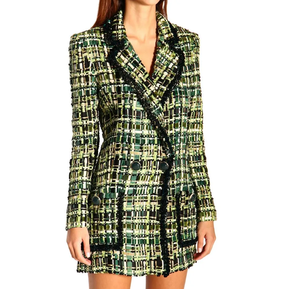 Elisabetta Franchi Women's Elegant Forest Green Buttoned Jacket