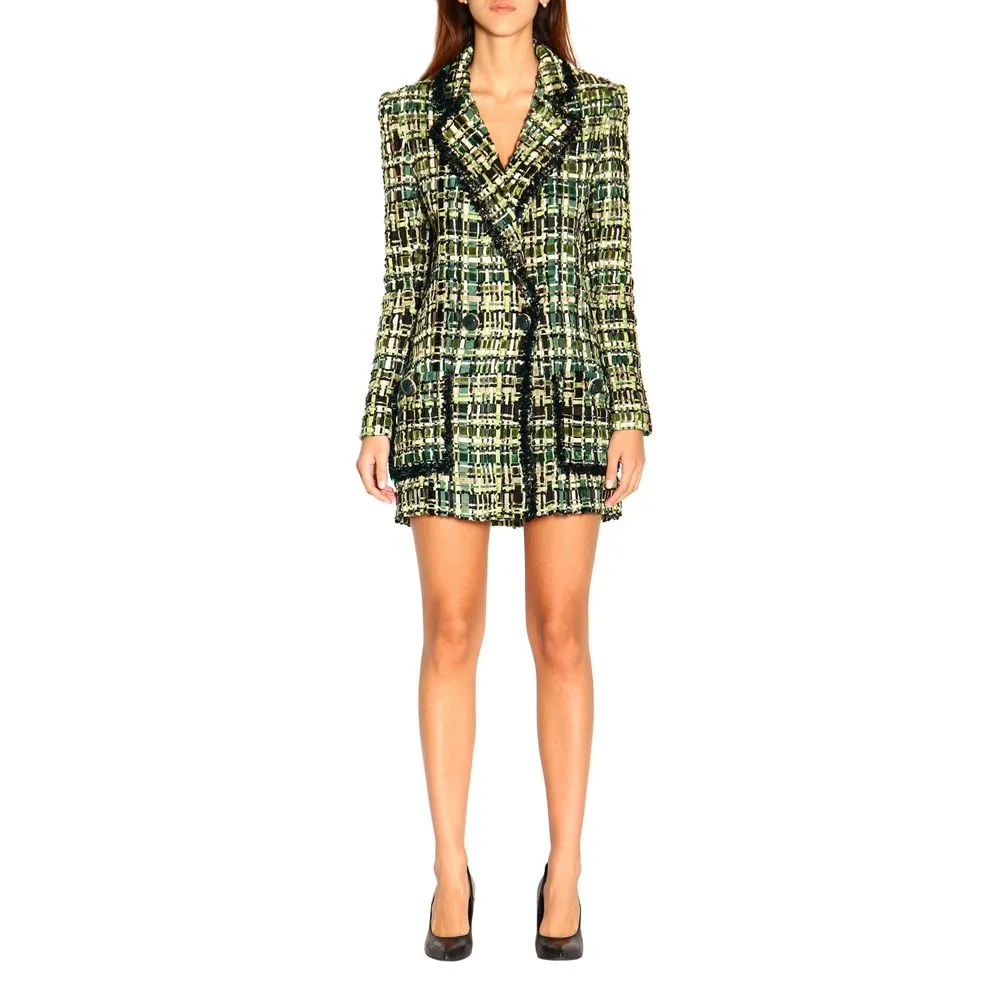 Elisabetta Franchi Women's Elegant Forest Green Buttoned Jacket