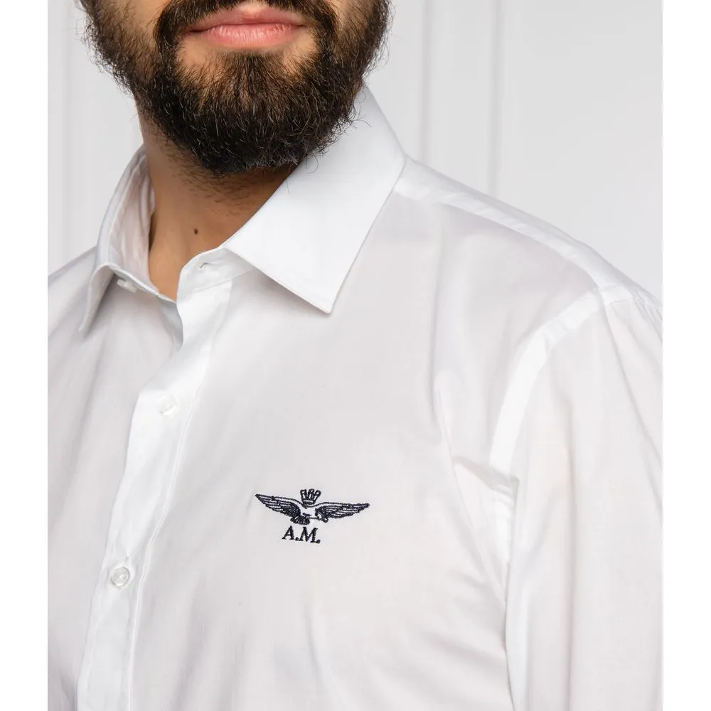 Aeronautica Militare Men's White Cotton Men's Shirt