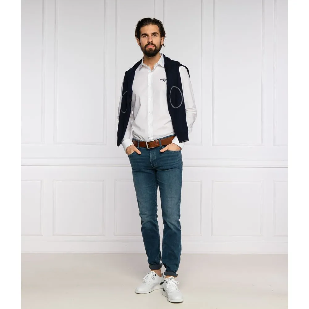 Aeronautica Militare Men's White Cotton Men's Shirt