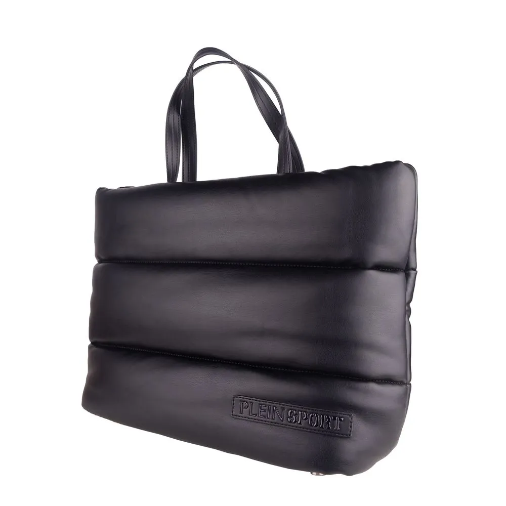 Plein Sport Women's Elegant Black Padded Eco-Leather Shopper