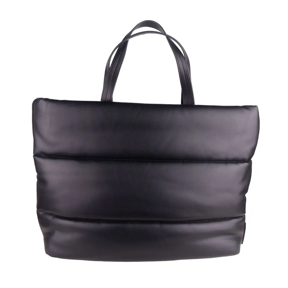 Plein Sport Women's Elegant Black Padded Eco-Leather Shopper