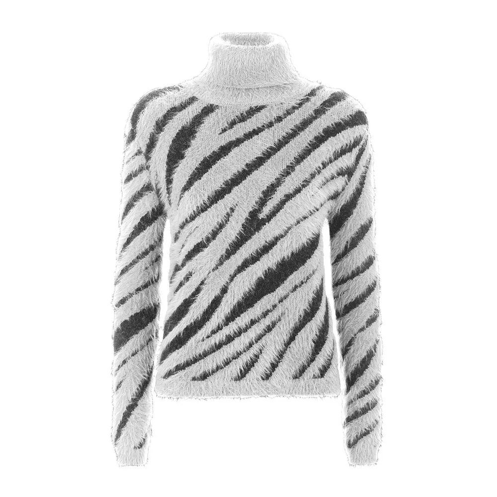 Imperfect Women's Chic High Collar Stripe Sweater
