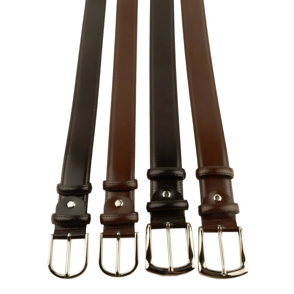 Made in Italy Men's Elegant Milano Leather Belt Quartet