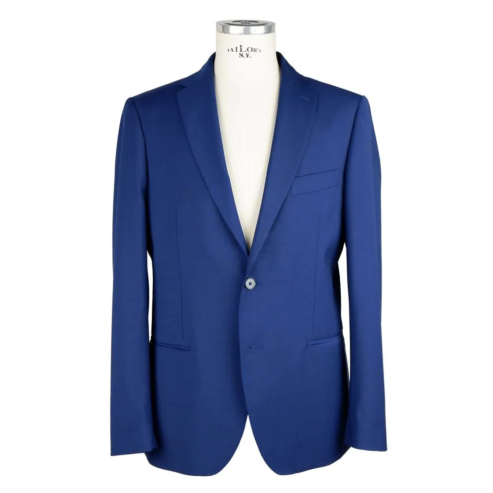 Emilio Romanelli Men's Elegant Two-Button Men's Suit in Blue