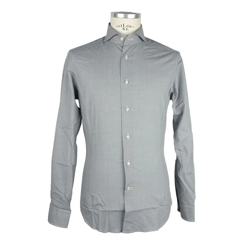 Made in Italy Men's Milano Micro Houndstooth Men's Cotton Shirt