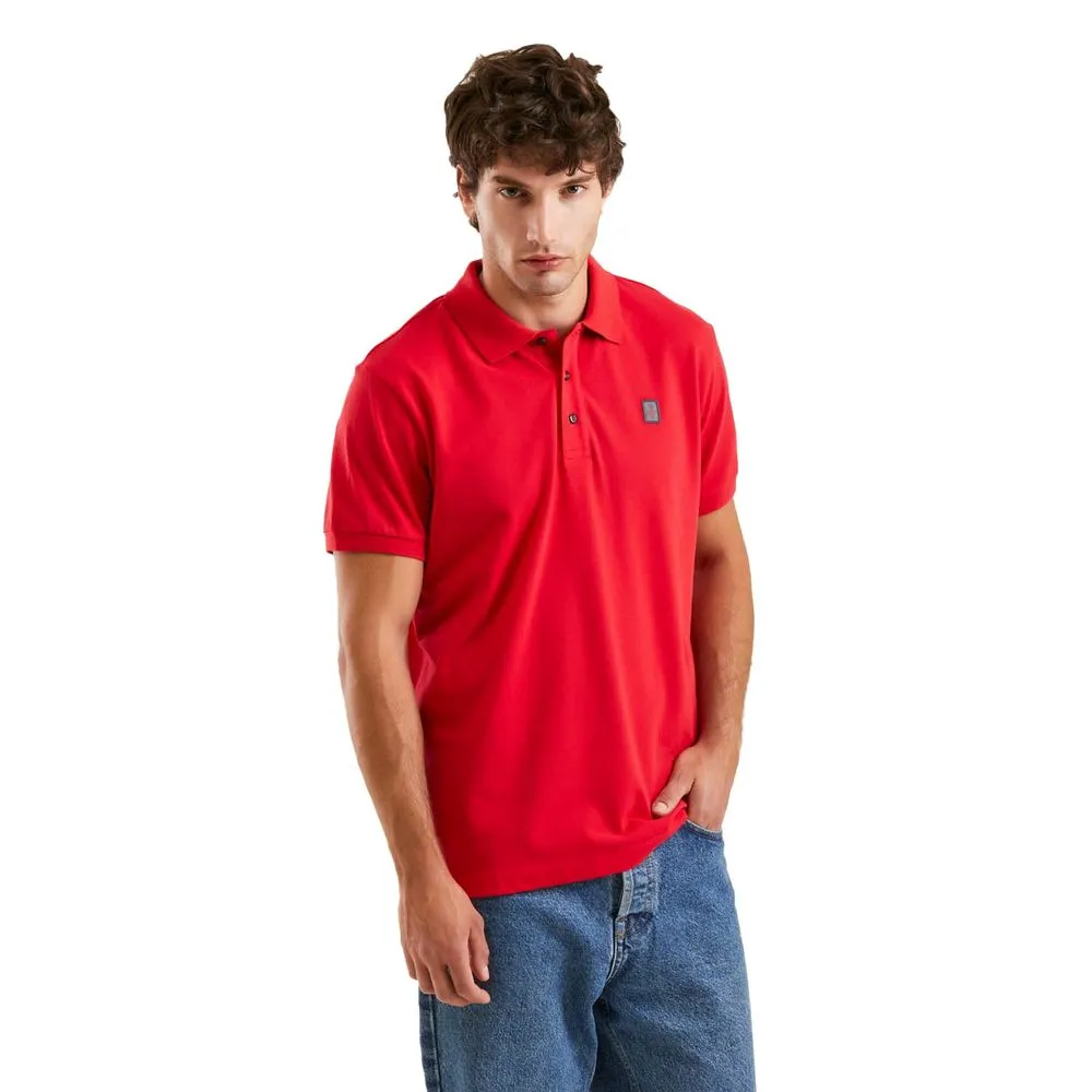 Refrigiwear Men's Crimson Cotton Polo with Signature Emblem