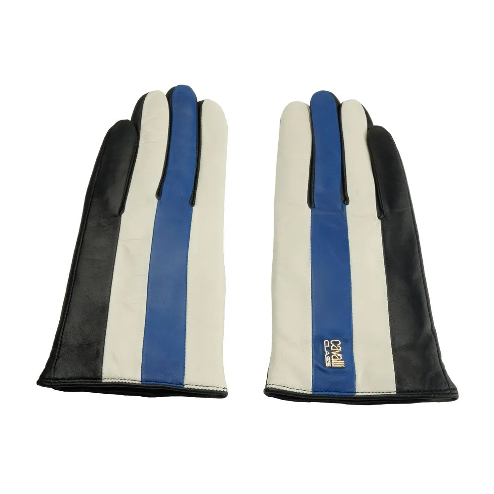 Cavalli Class Blue Lambskin Women Glove