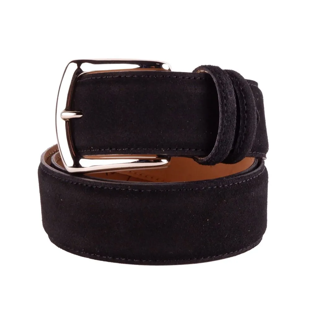 Made in Italy Men's Elegant Suede Calfskin Men's Belt