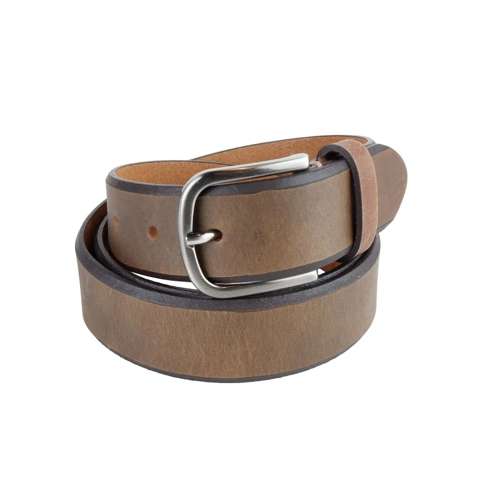 La Martina Women's Elegant Unisex Dark Brown Leather Belt