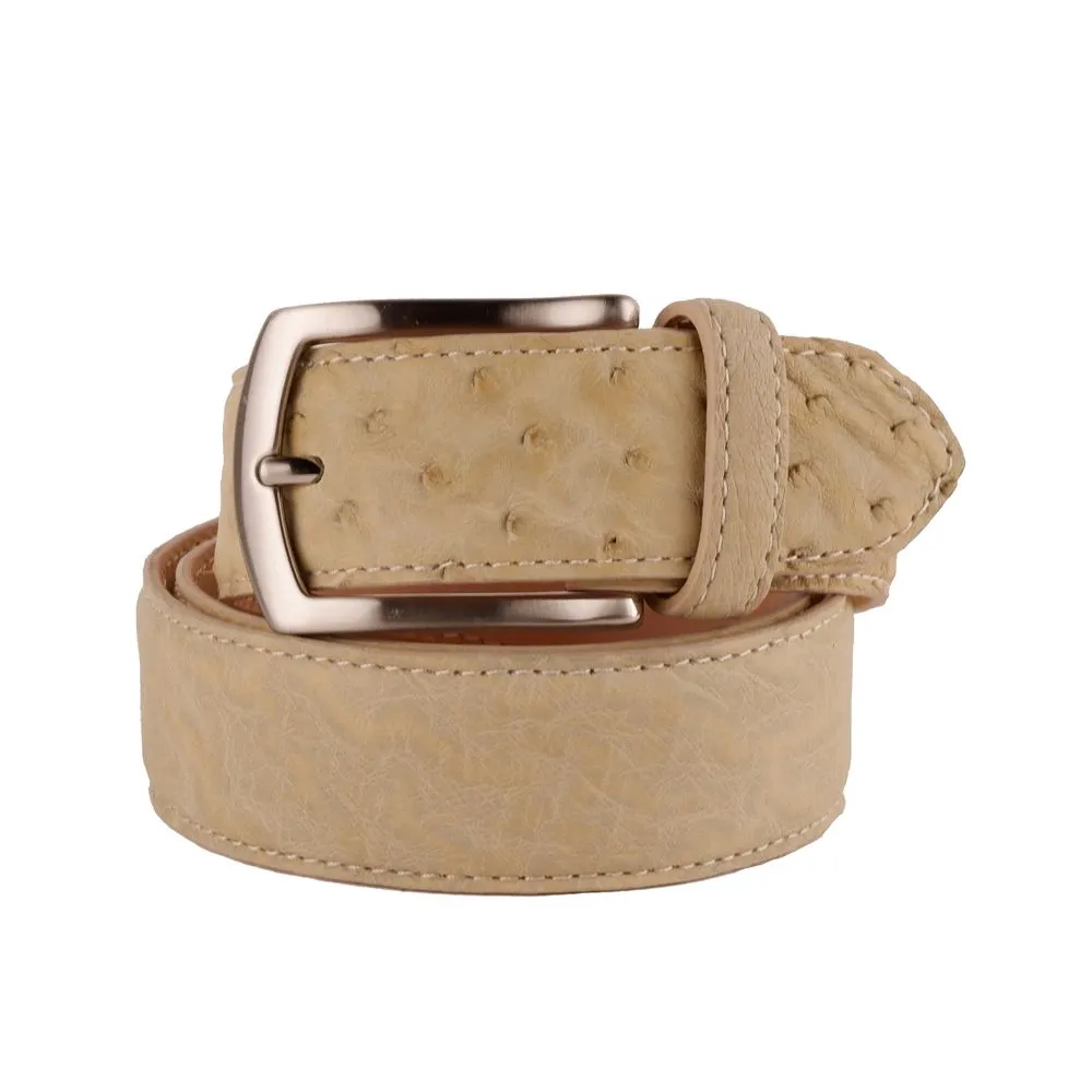 Made in Italy Men's Elegant Ostrich Leather Men's Belt