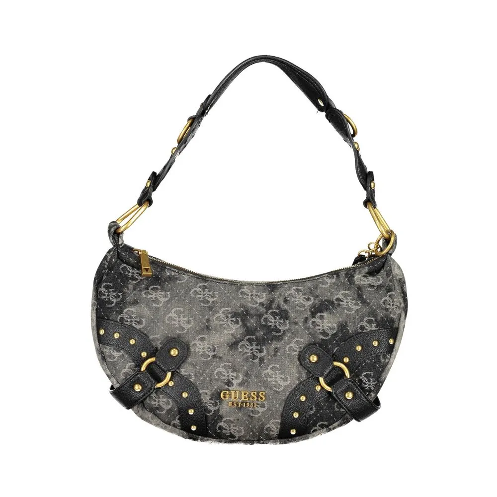 Guess Jeans Women's Grey and Black Polyester Handbag