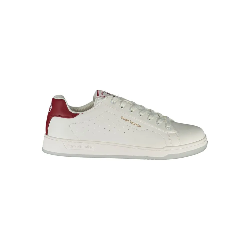 Sergio Tacchini Men's Sleek White Sneakers with Contrast Details