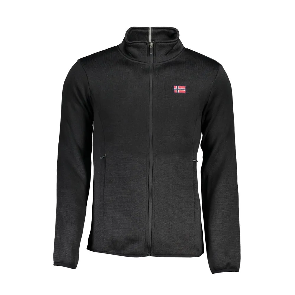 Norway 1963 Men's Sleek Black Long Sleeve Zip Sweatshirt