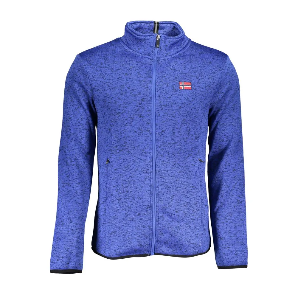 Norway 1963 Men's Sleek Blue Long Sleeve Zip Sweatshirt