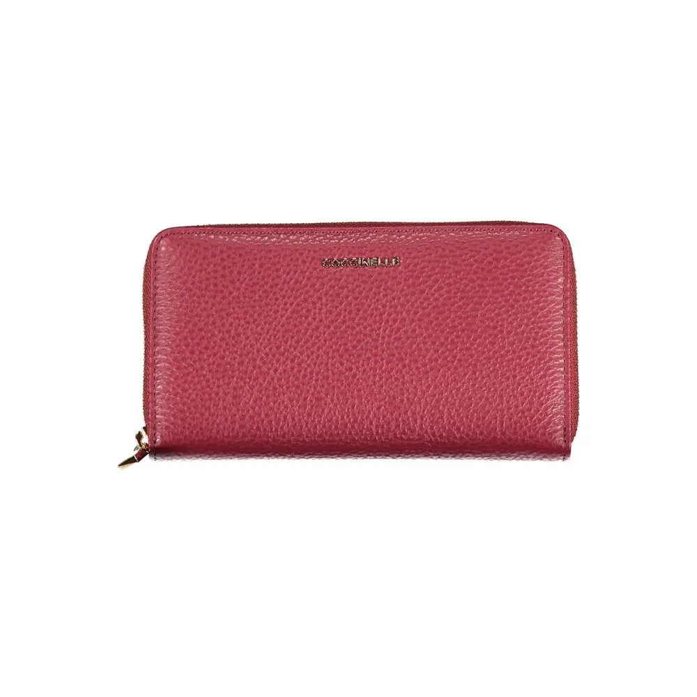 Coccinelle Women's Elegant Pink Leather Zip Wallet