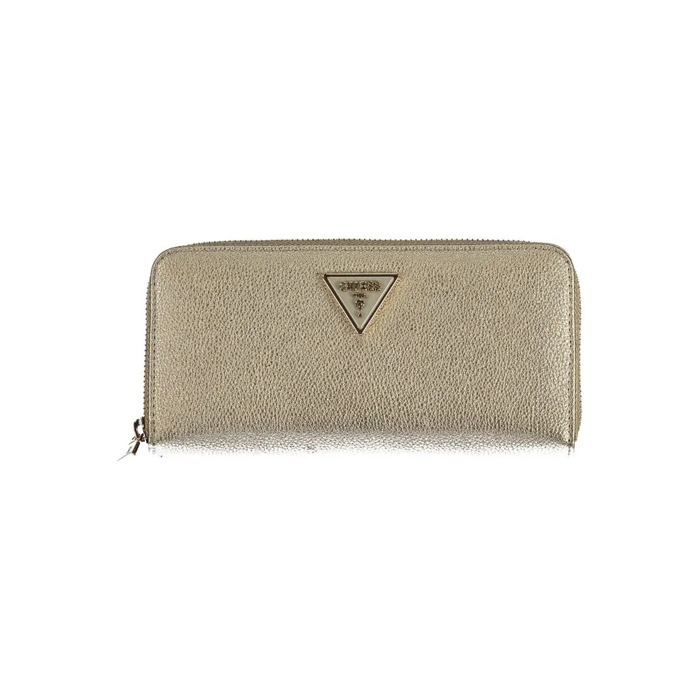 Guess Jeans Women's Elegant Gold Meridian Zip Wallet