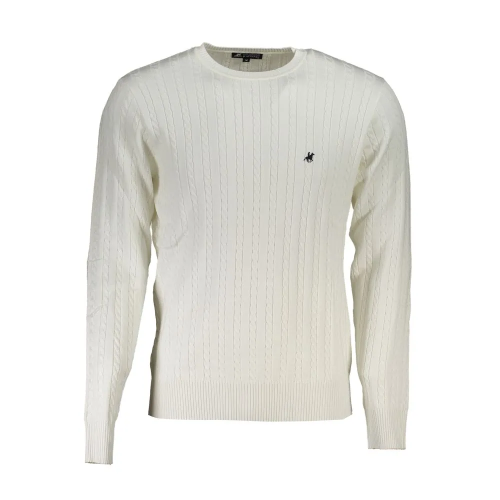 U.S. Grand Polo Men's Elegant Crew Neck Sweater with Contrast Details