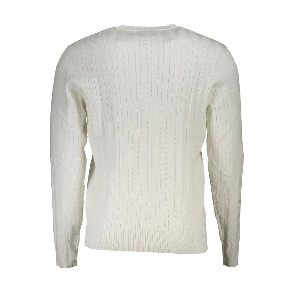 U.S. Grand Polo Men's Elegant Crew Neck Sweater with Contrast Details