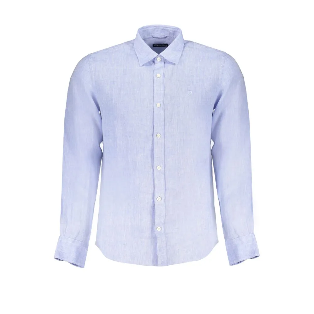 North Sails Men's Light Blue Linen Shirt