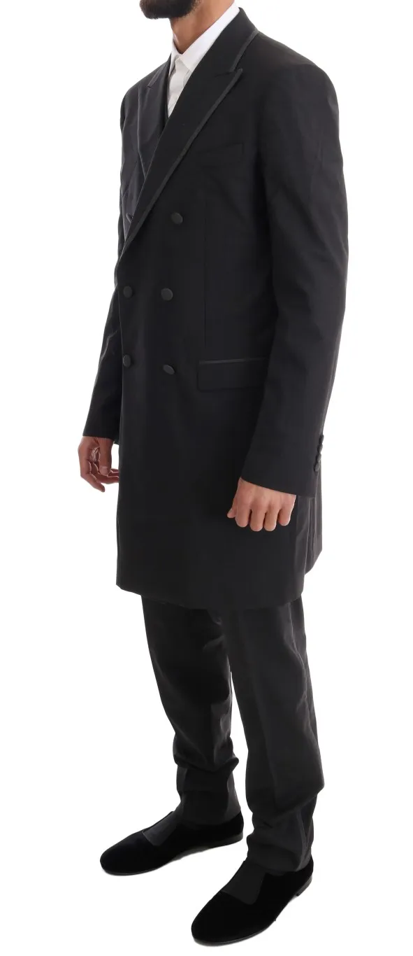 Dolce & Gabbana Men's Elegant Gray Double Breasted Wool Suit