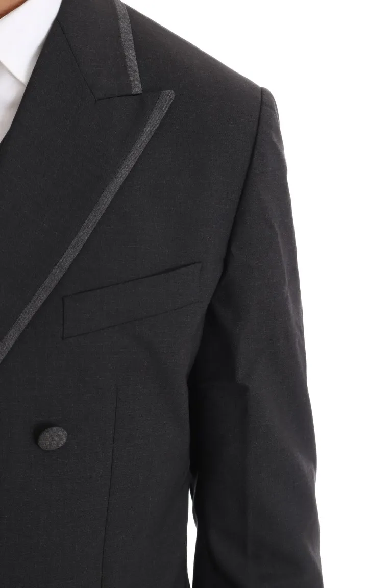 Dolce & Gabbana Men's Elegant Gray Double Breasted Wool Suit