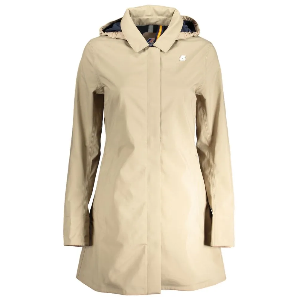 K-WAY Women's Beige Polyester Jackets & Coat