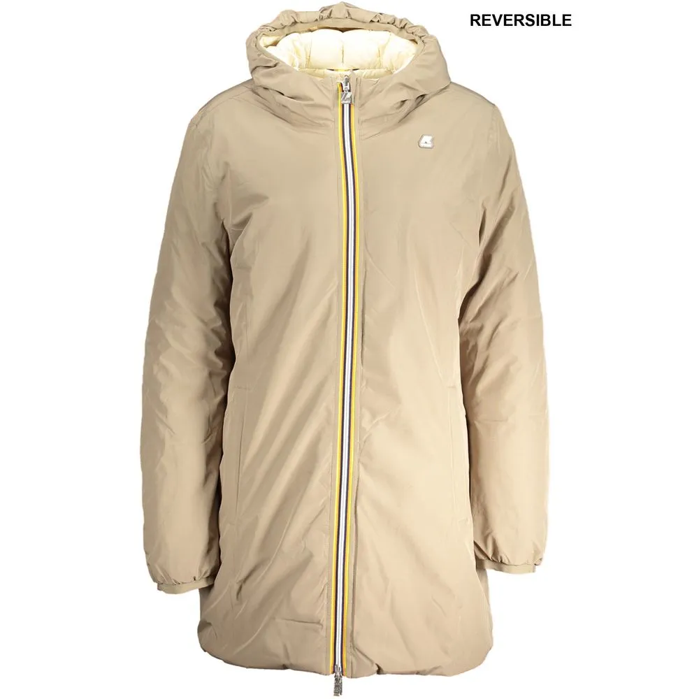 K-WAY Women's Beige Polyester Jackets & Coat