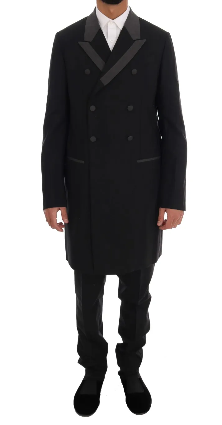 Dolce & Gabbana Men's Elegant Black Double Breasted Wool Suit