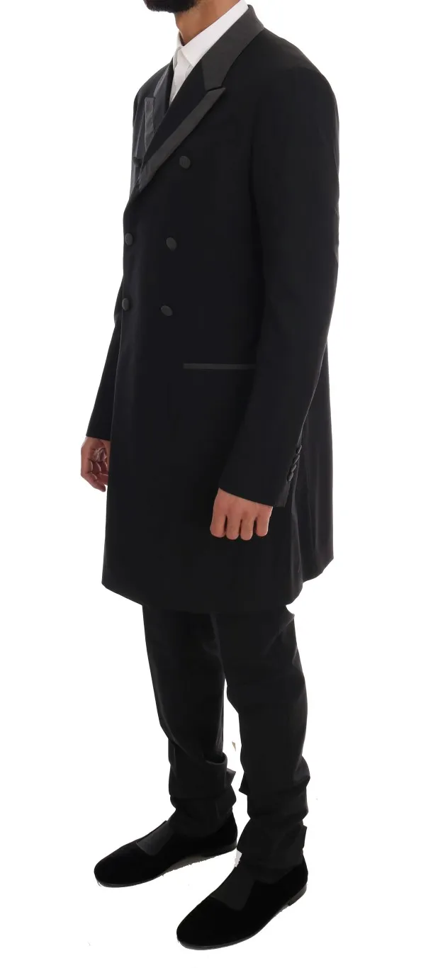Dolce & Gabbana Men's Elegant Black Double Breasted Wool Suit