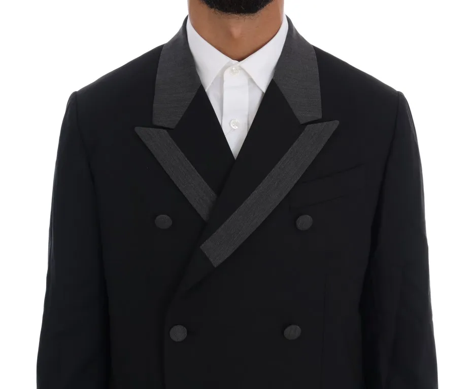 Dolce & Gabbana Men's Elegant Black Double Breasted Wool Suit