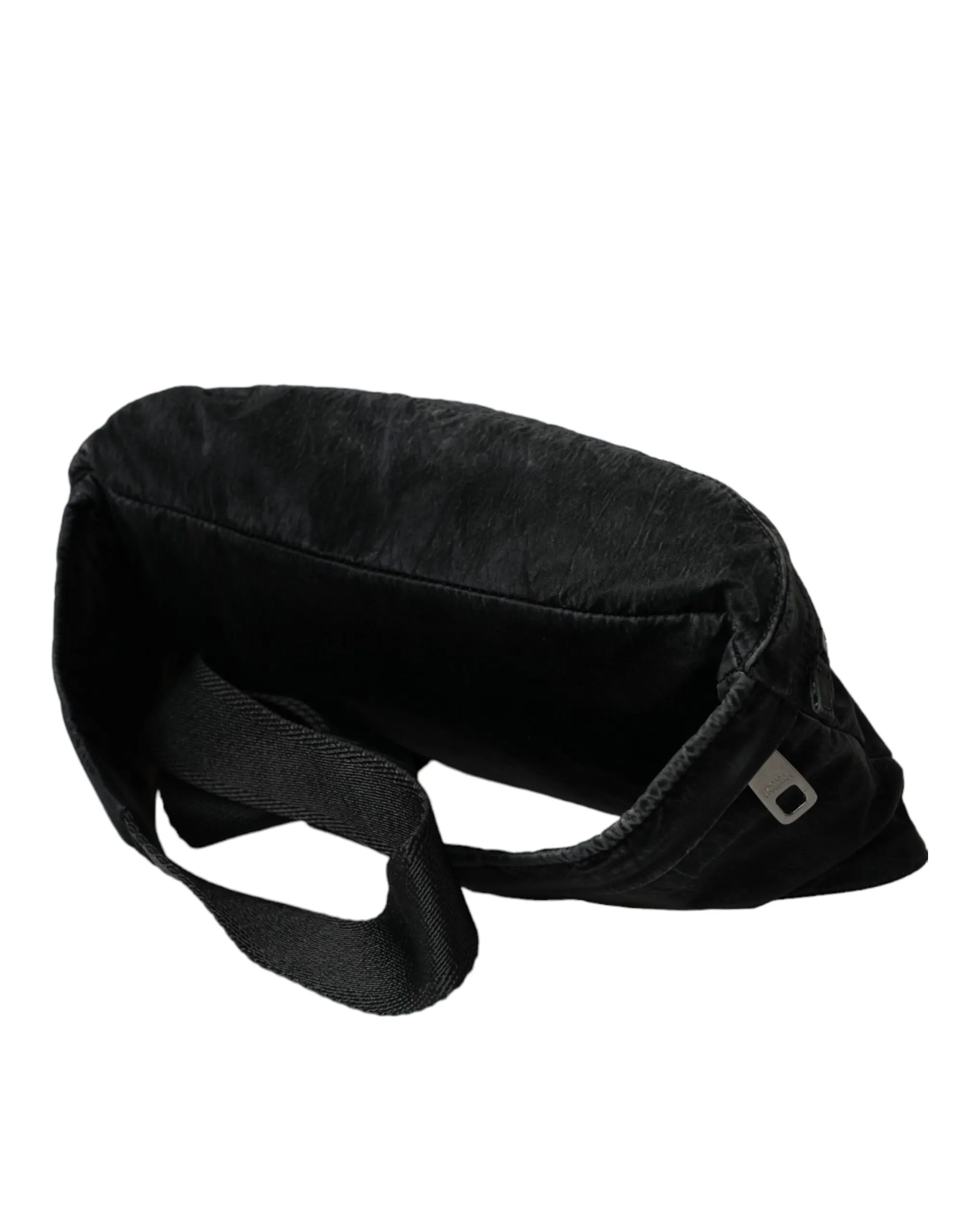 Dolce & Gabbana Men's Black Nylon Logo Plaque Belt Waist Fanny Pack Bag