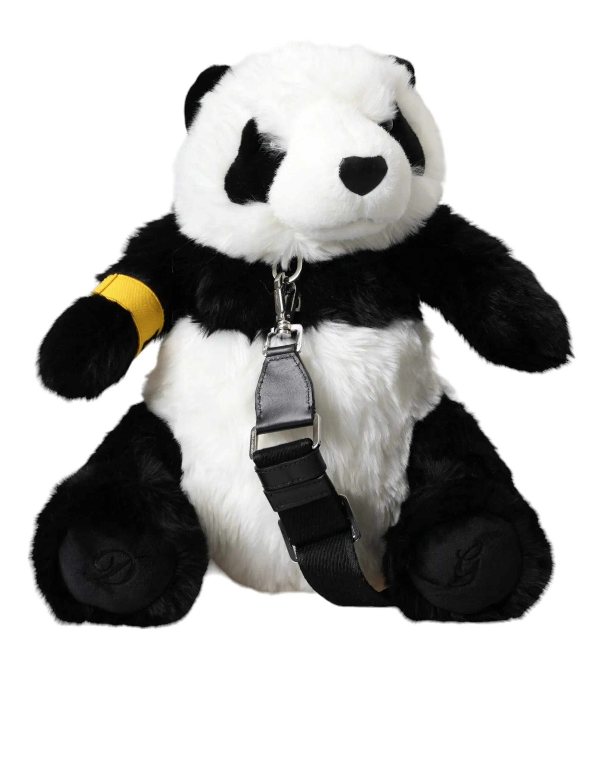 Dolce & Gabbana Women's Black White Eco-Fur Animal Panda Shoulder Bag
