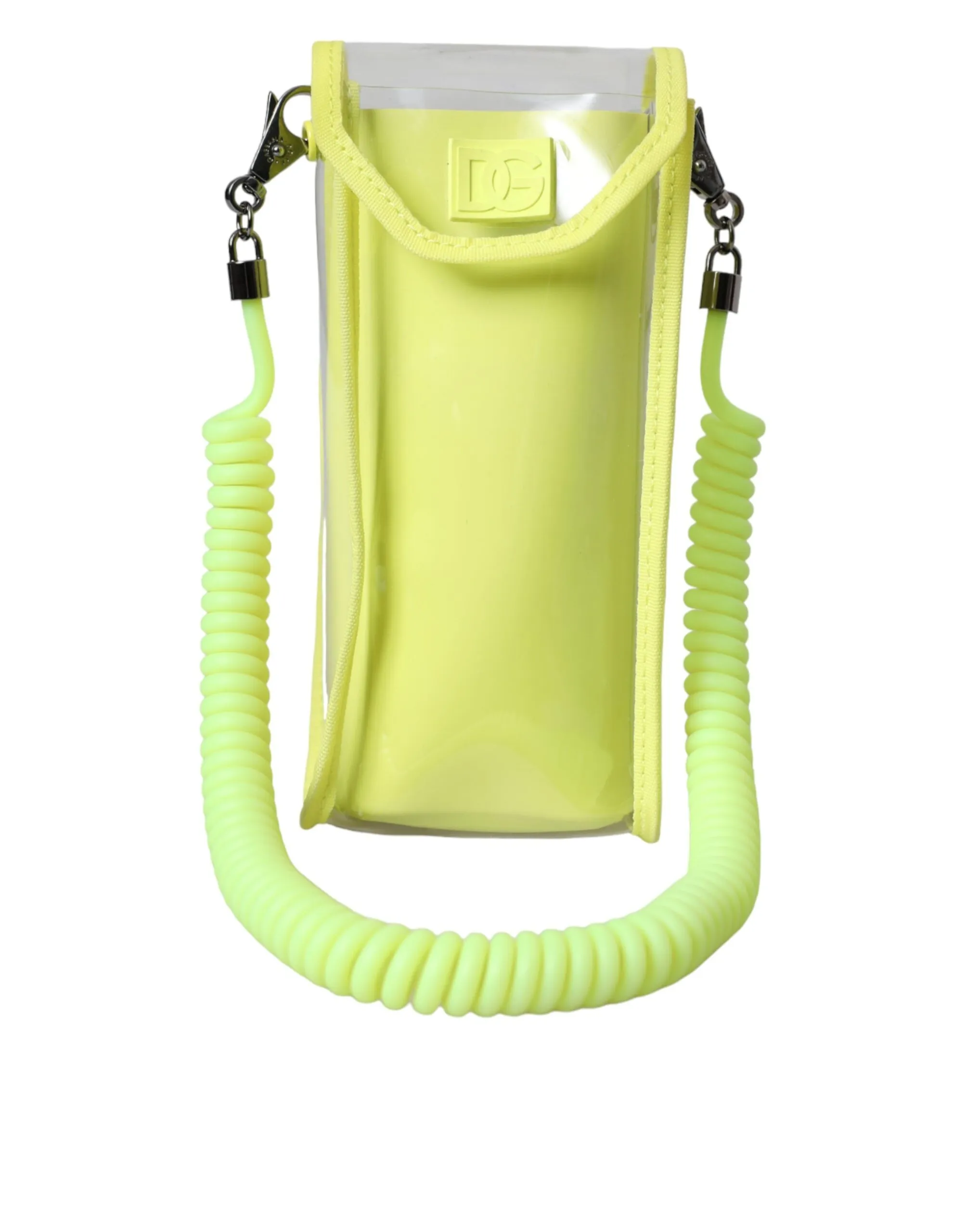 Dolce & Gabbana Women's Yellow Green Plastic DG Logo Neck Strap Cardholder Wallet