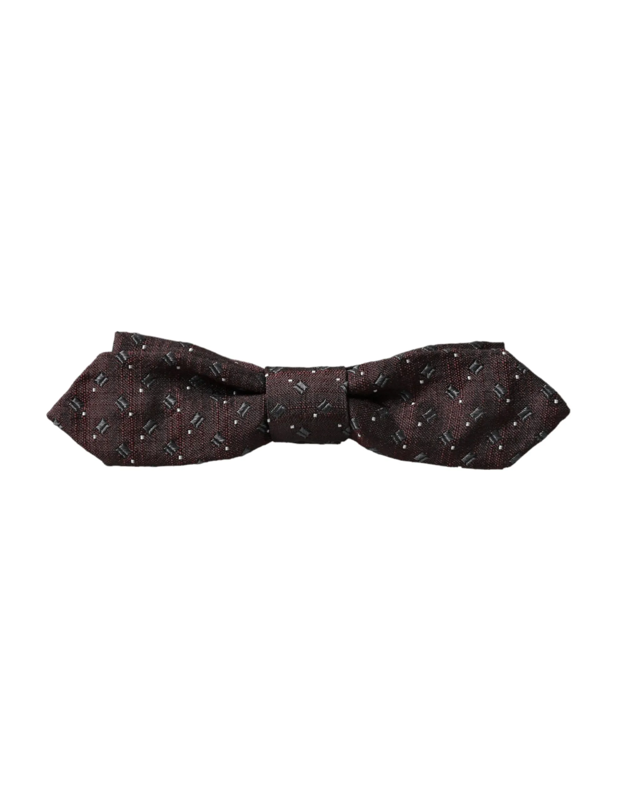 Dolce & Gabbana Men's Maroon Silk Patterned Adjustable Neck Papillon Bow Tie