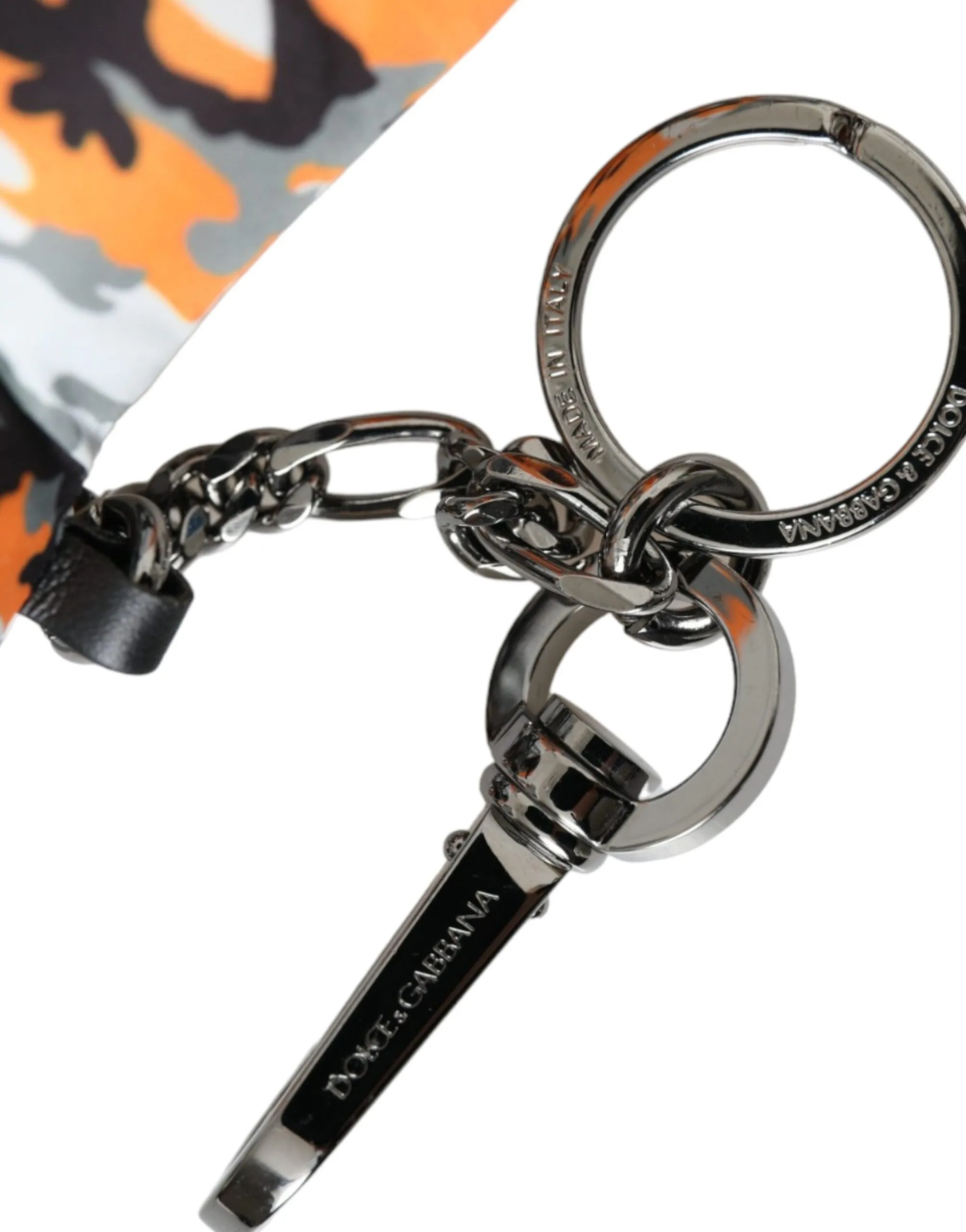 Dolce & Gabbana Men's Multicolor Camouflage Animal Silhouette Keychain Keyring